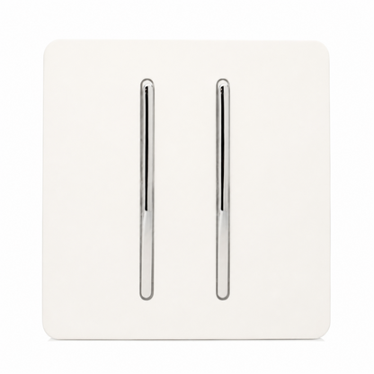 Trendi 2 Gang 3 Way Intermediate 10 Amp Rocker Light Switch Matt White - ART-SS99MWH