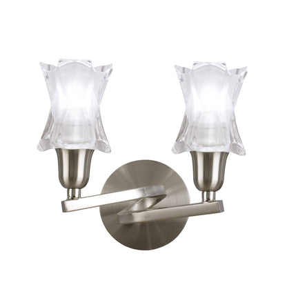 Mantra Alaska GU10 Wall Light Switched 2 Light L1/SGU10, Satin Nickel, CFL Lamps INCLUDED