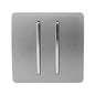 Trendi 2 Gang Artistic Modern Glossy Tactile Home Automation Switch Light Grey