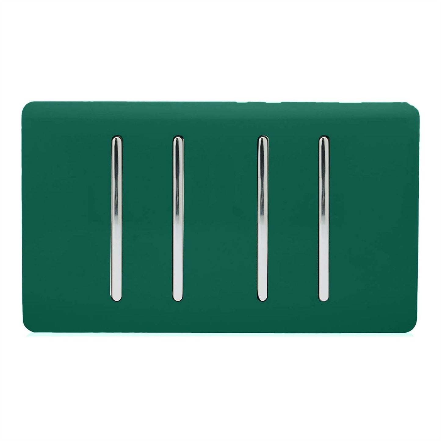 Trendi 4 Gang (2 Way & 3xIntermediate) Glossy 10 Amp Rocker Light Switch Dark Green