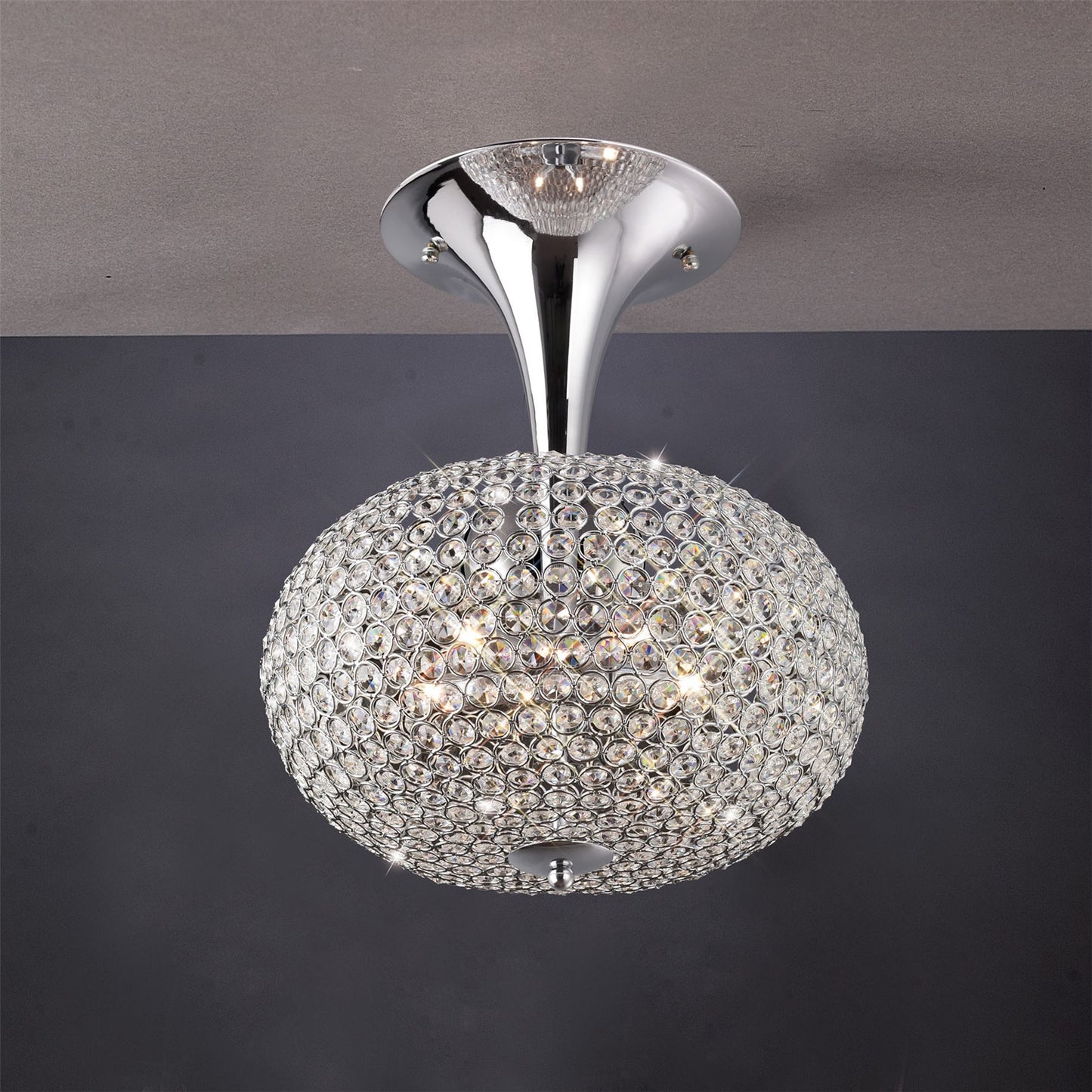 Diyas Vado 35cm Semi Flush 5 Light G9 Polished Chrome/Crystal
