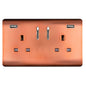 Trendi 2 Gang Artistic Modern Glossy 13 Amp 2 x 3.1mA USB Switched Plug Socket Copper