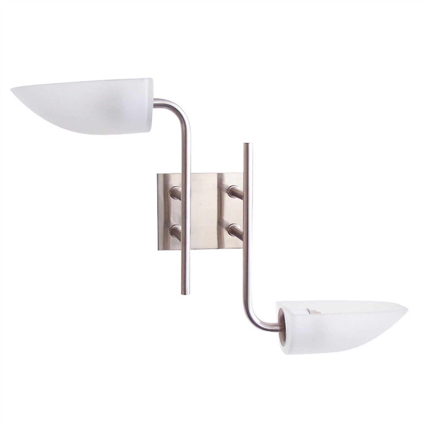 Diyas Udine Wall Light 2 Light G9 Satin Chrome/Frosted Glass
