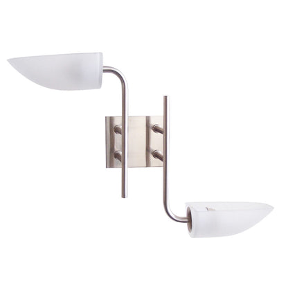 Diyas Udine Wall Light 2 Light G9 Satin Chrome/Frosted Glass