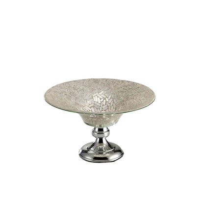 Diyas Home (DH) Trina Mosaic Platter Polished Chrome Mosaic