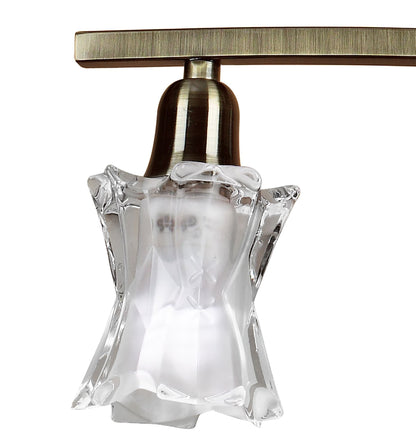 Mantra Alaska GU10 49cm Pendant Convertible To Semi Flush 4 Light L1/SGU10, Antique Brass, CFL Lamps INCLUDED