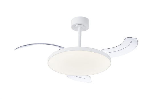Slim Fan Mini 40cm 45W LED Dimmable Ceiling Light With Built-In 25W DC Fan, 2700-5000K Remote Control, 3150lm, White, 5yrs Warranty