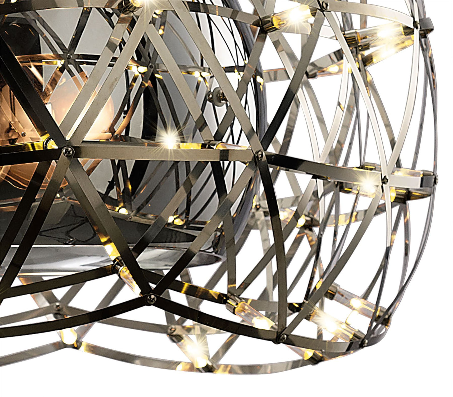 Diyas Atria 65cm  3 Light E27 with LEDs and Remote Control Stainless Steel Ceiling Pendant Light Fitting