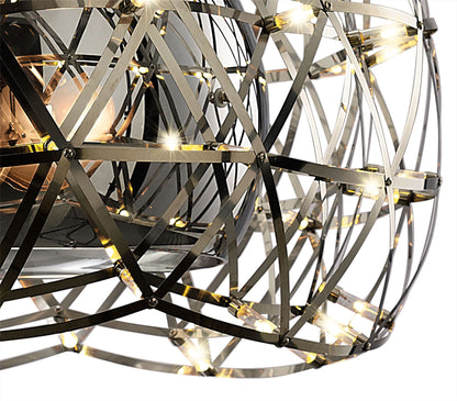 Diyas Atria 65cm  3 Light E27 with LEDs and Remote Control Stainless Steel Ceiling Pendant Light Fitting