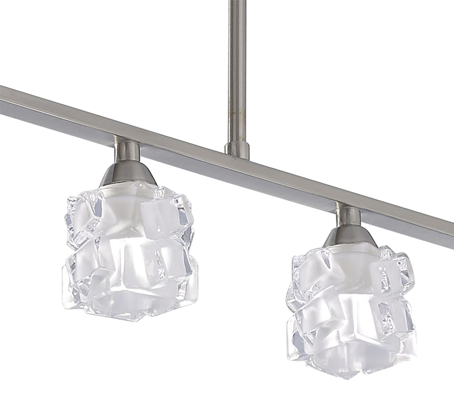 Mantra M1857 Ice Linear Pendant 4 Light G9 ECO Bar, Satin Nickel