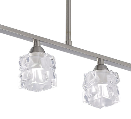 Mantra M1857 Ice Linear Pendant 4 Light G9 ECO Bar, Satin Nickel