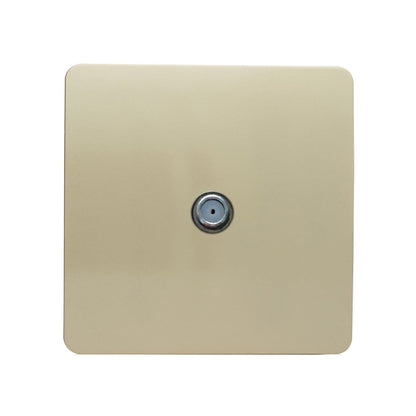Trendi 1 Gang Modern Screwless Television Satellite Socket in Gold - ART-SATGO