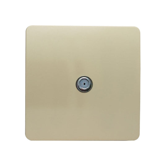 Trendi 1 Gang Modern Screwless Television Satellite Socket in Gold - ART-SATGO