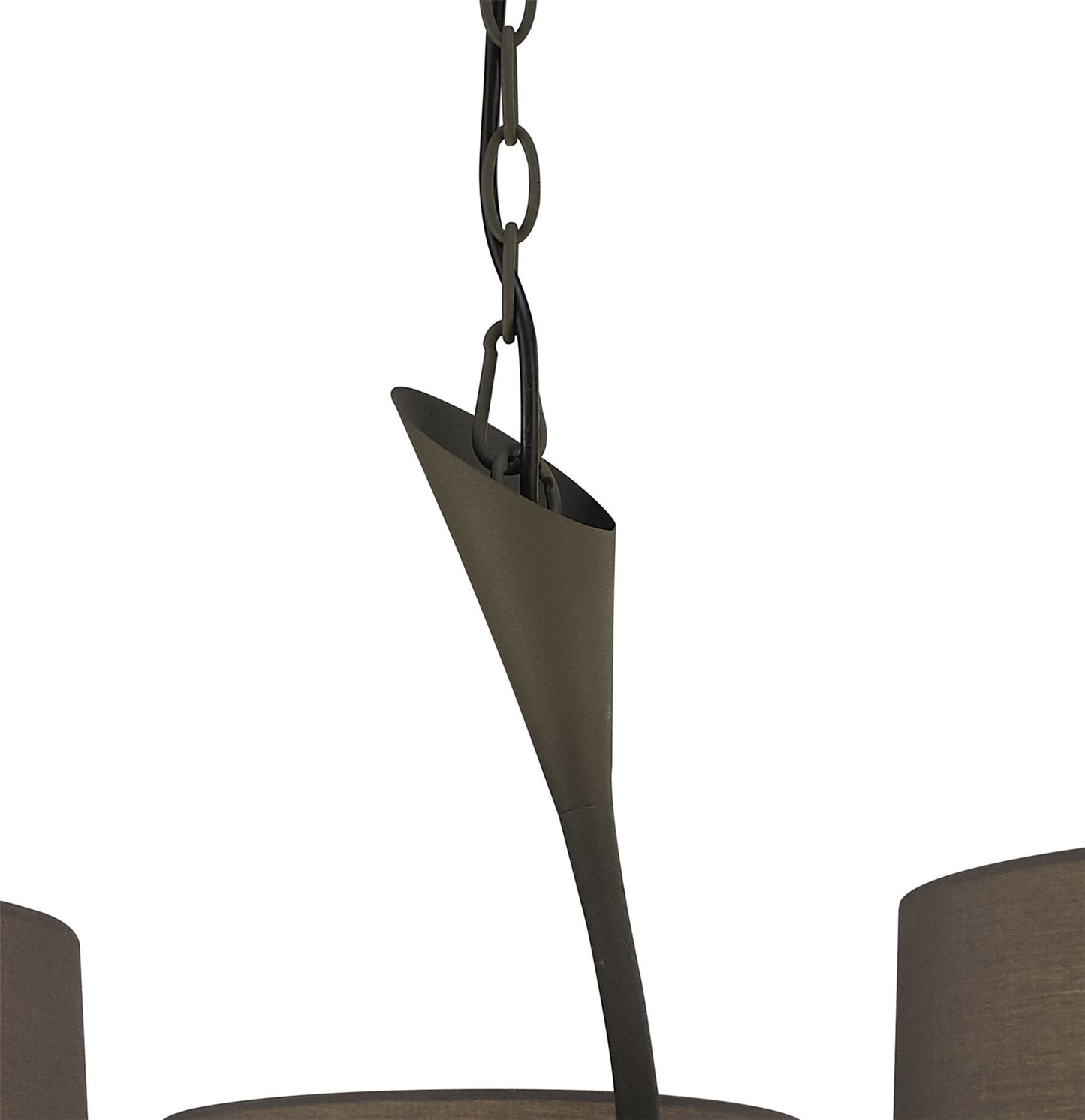 Mantra M3686 Lua Pendant 3 Light E27, Ash Grey with Ash Grey Shades