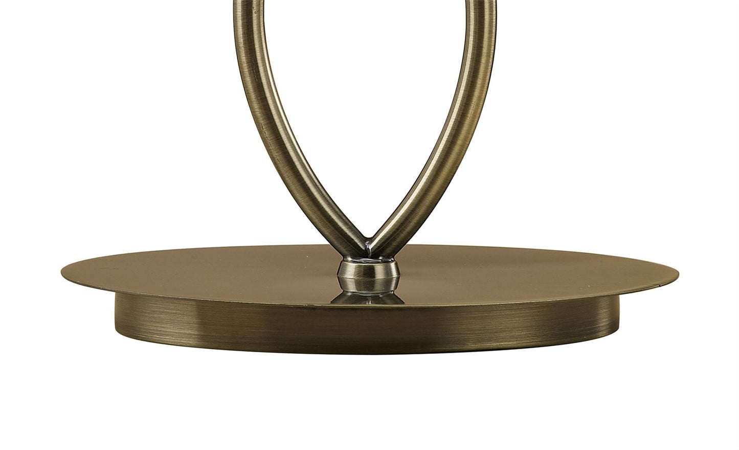 Mantra Ninette Table Lamp 2 Light E14 Large, Antique Brass with Ivory White Shade