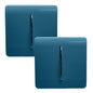 Trendi 1 Gang 2 Way 240V Screwless Artistic Modern Glossy 10 Amp Chrome Rocker Electrical Wall Light Switch in Midnight Blue (2 pack)