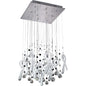 Diyas Class  Square 10 Light G4 Polished Chrome/White Glass/Crystal, NOT LED/CFL Compatible Ceiling Pendant Light Fitting