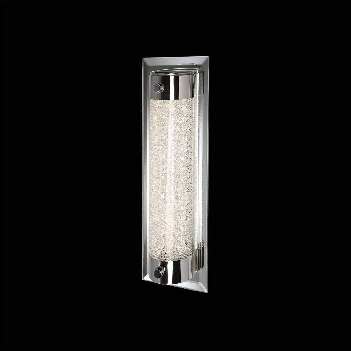 Mantra Fusion Tube Flush 8W LED 4000K Polished Chrome/Sand Diamond, 680lm, 3yrs Warranty Crystal