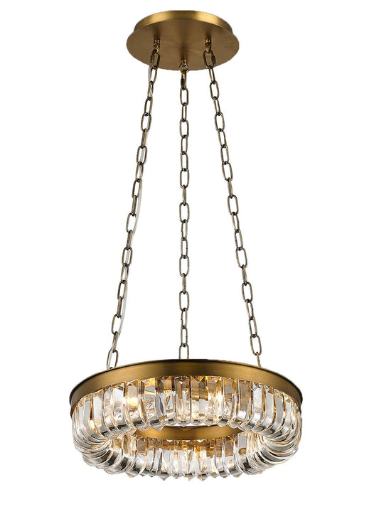 Inspired Special Pendant 9 Light G9 Brown Brass/Clear Crystal