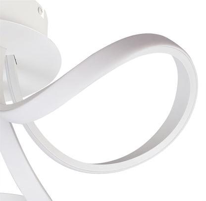 Mantra Knot Led Blanco M6035 Knot Blanco Ceiling 48cm Round 3 Looped Arms 36W LED 2800K, 2520lm, White/ Frosted Acrylic, 3yrs Warranty - M6035 Ceiling