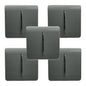 Trendi 1 Gang 2 Way 240V Screwless Artistic Modern Glossy 10 Amp Chrome Rocker Electrical Wall Light Switch in Charcoal Grey (5 pack)