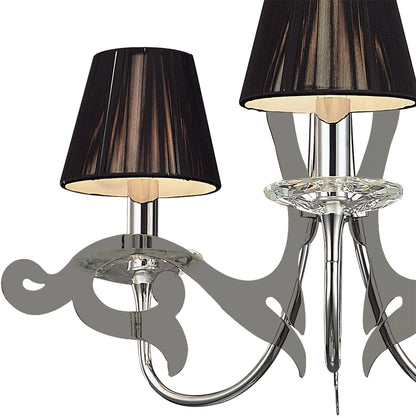 Mantra Acanto 48cm Pendant Round 3 Light E14, Polished Chrome with Black Shades