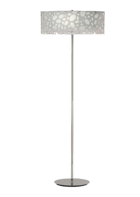 Mantra Lupin Floor Lamp 4 Light E27, Gloss White/White Acrylic/Polished Chrome, CFL Lamps INCLUDED