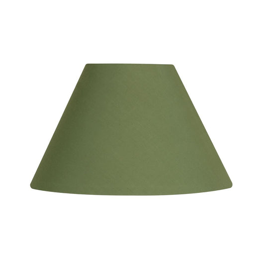 Oaks Lighting S501/8 Cotton Coolie Lampshade 200mm - Reversable Gimbal Light Shade - Olive