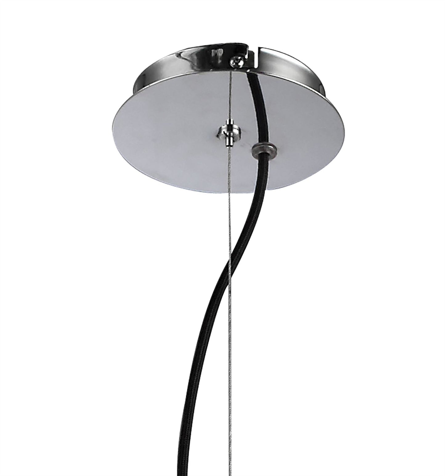 Mantra Lupin 60cm Pendant 4 Light E27, Gloss Black/White Acrylic/Polished Chrome, CFL Lamps INCLUDED