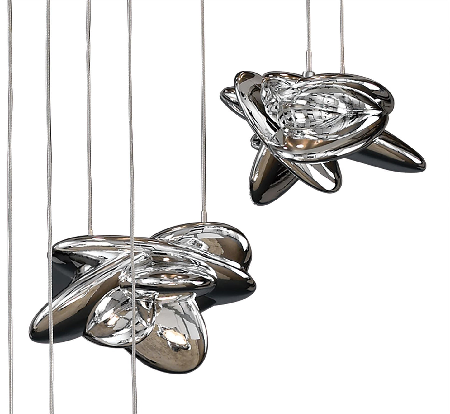 Mantra M5902 Nido Pendant 62cm Round 5 + 4 Lights 30W + 20W LED 3000K, 4000lm, Chrome, 3yrs Warranty