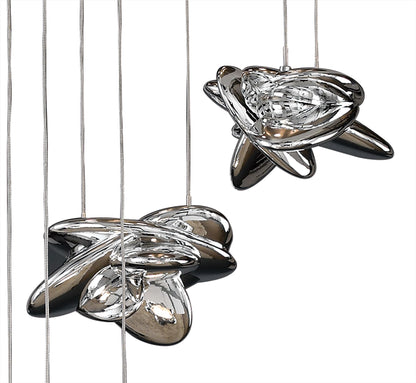 Mantra M5902 Nido Pendant 62cm Round 5 + 4 Lights 30W + 20W LED 3000K, 4000lm, Chrome, 3yrs Warranty