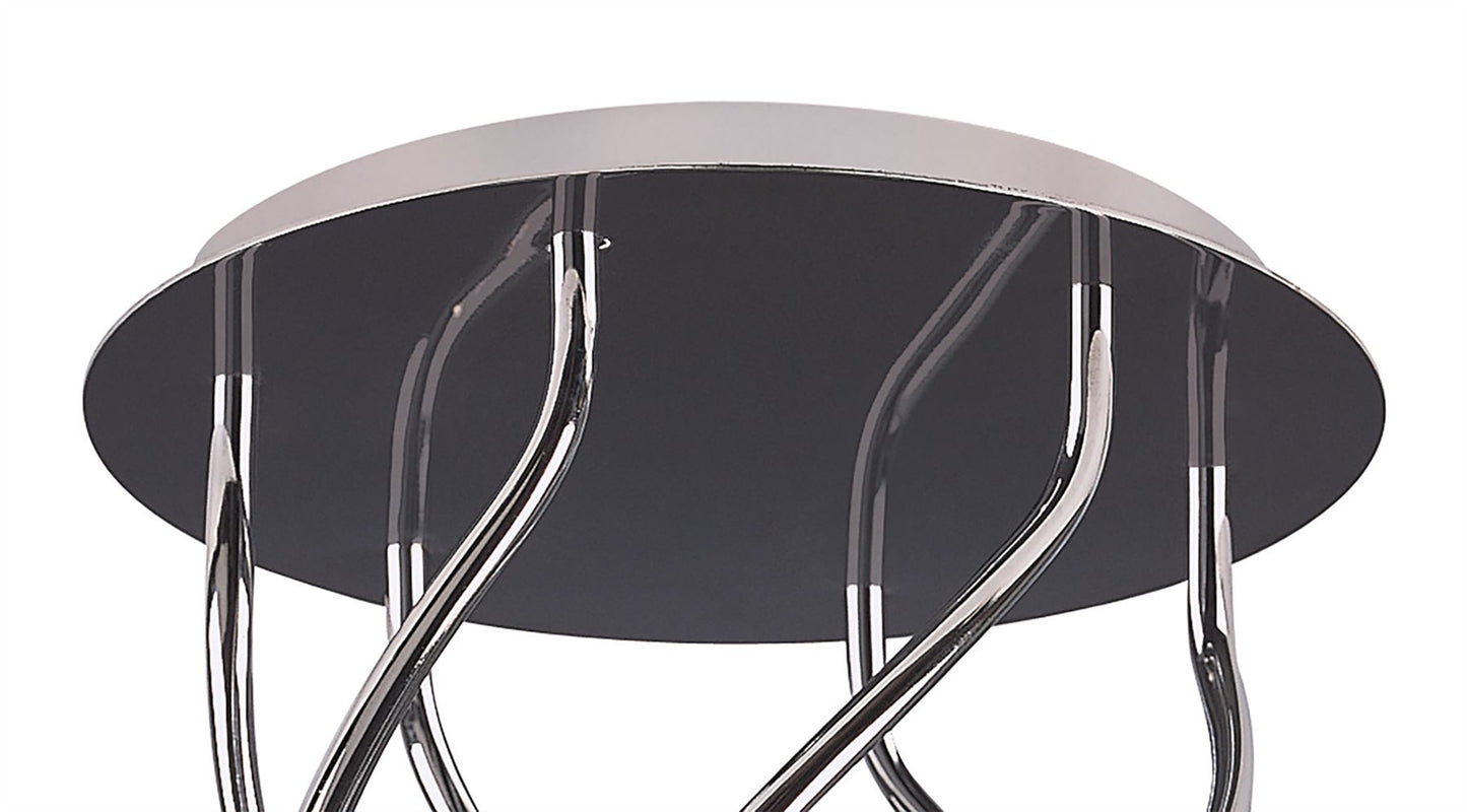 Mantra Aire 32.5cm Ceiling Round 6 Light G4 Vertical Arms, Polished Chrome, NOT LED/CFL Compatible