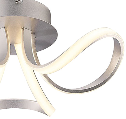 Mantra M4989 Knot Ceiling 36W LED 2 Looped Arms 3000K, 2850lm, Silver/Frosted Acrylic, 3yrs Warranty - M4989 Ceiling