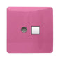Trendi Artistic Modern Glossy Tactile TV Co-axial Socket + Telephone Socket Pink