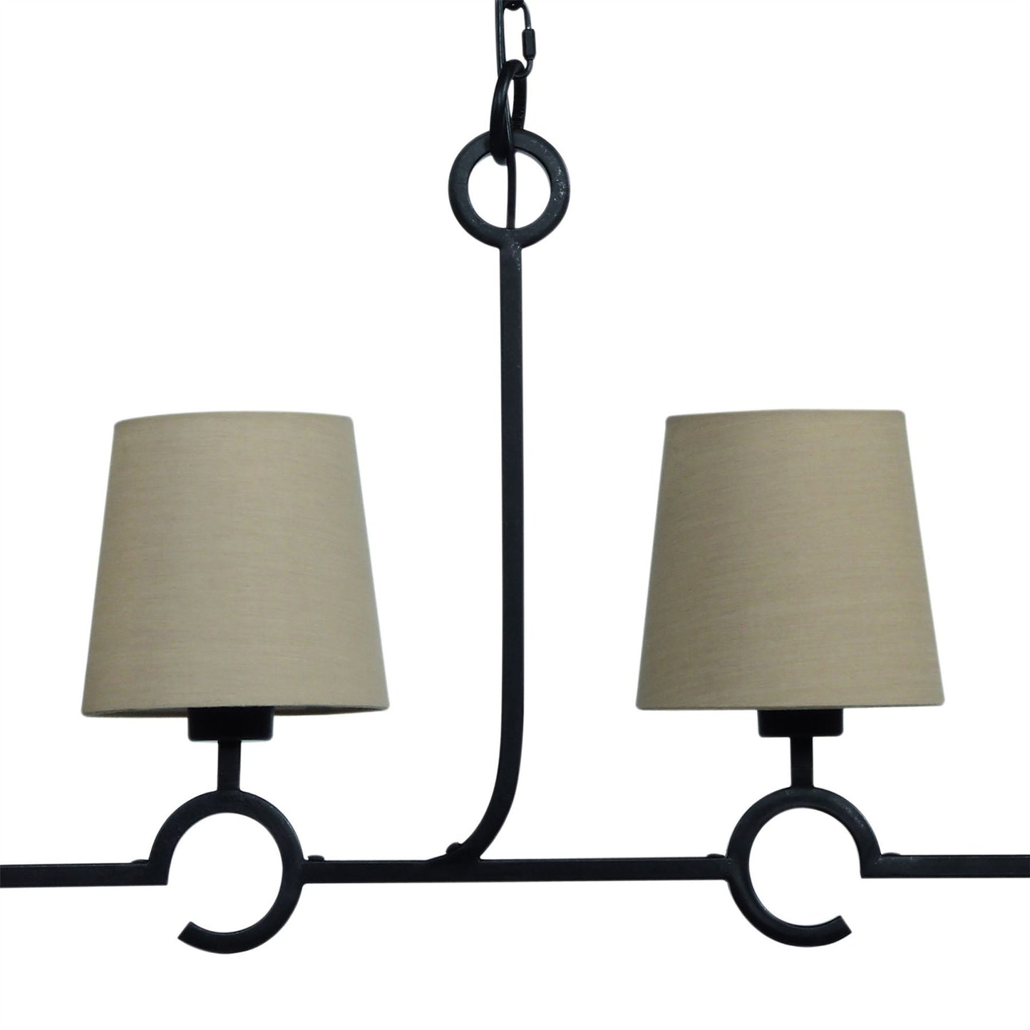 Mantra M5212 Argi Linear Pendant 4 Light Line E27 with Taupe Shades Brown Oxide
