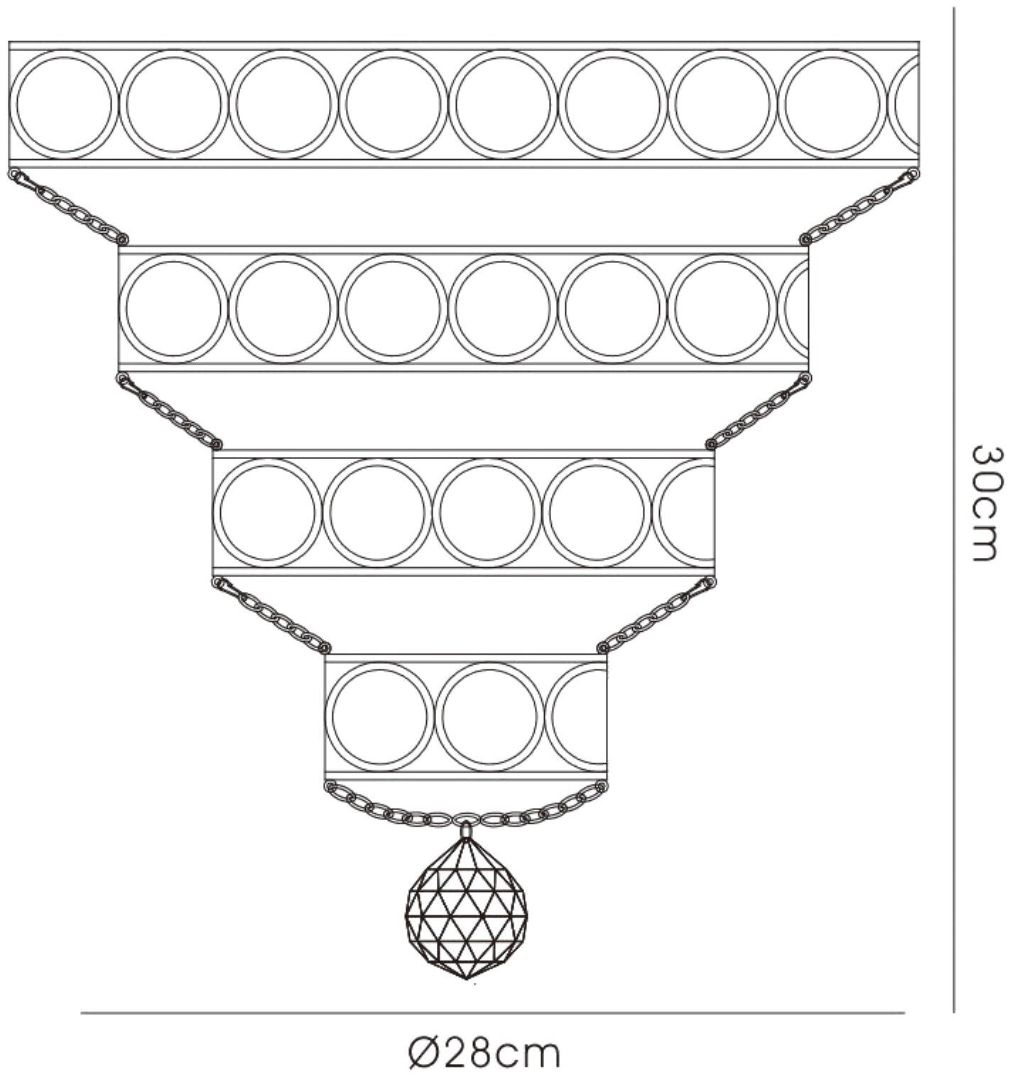 Diyas Kudo Crystal Pyramid Non-Electric SHADE ONLY Polished Chrome/Crystal