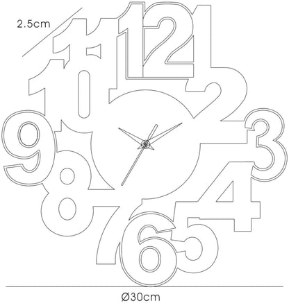 Diyas Home (DH) Infinity Numbers Clock Black/White Wall