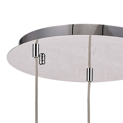 Diyas Camden 35cm  3 Light G9 Round Polished Chrome/Mosaic Glass/Crystal Ceiling Pendant Light Fitting