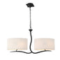 Mantra M1150 Eve Linear Pendant 2 Arm 4 Light E27, Anthracite with White Oval Shades