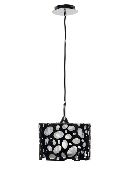 Mantra Lupin 30cm Pendant 1 Light E27, Gloss Black/White Acrylic/Polished Chrome, CFL Lamps INCLUDED