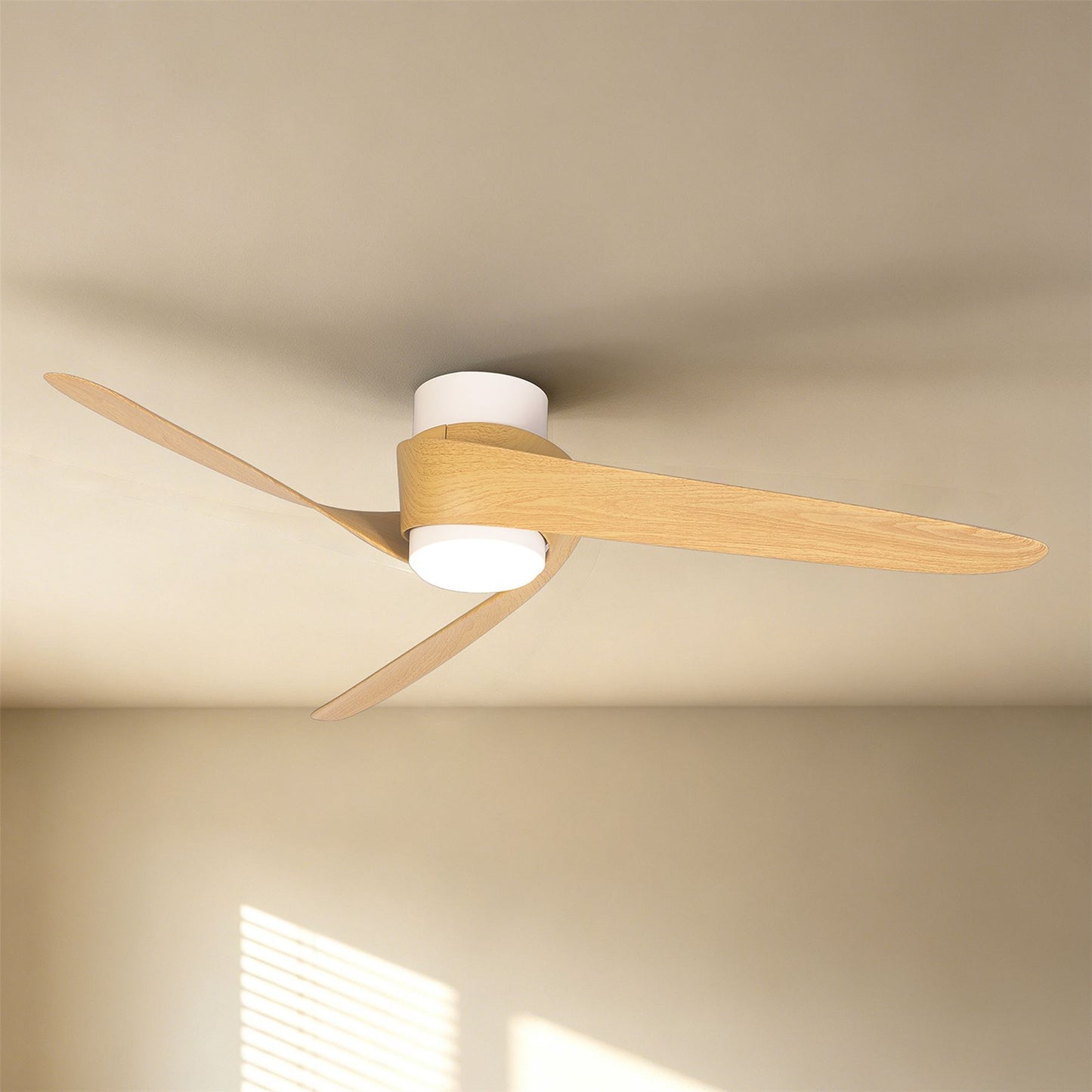 Groenland 122cm 24W LED Dimmable Ceiling Light With Built-In 30W DC Fan, 2700-5000K Remote & APP Control, 1700lm, White/Wood, 5yrs Warranty