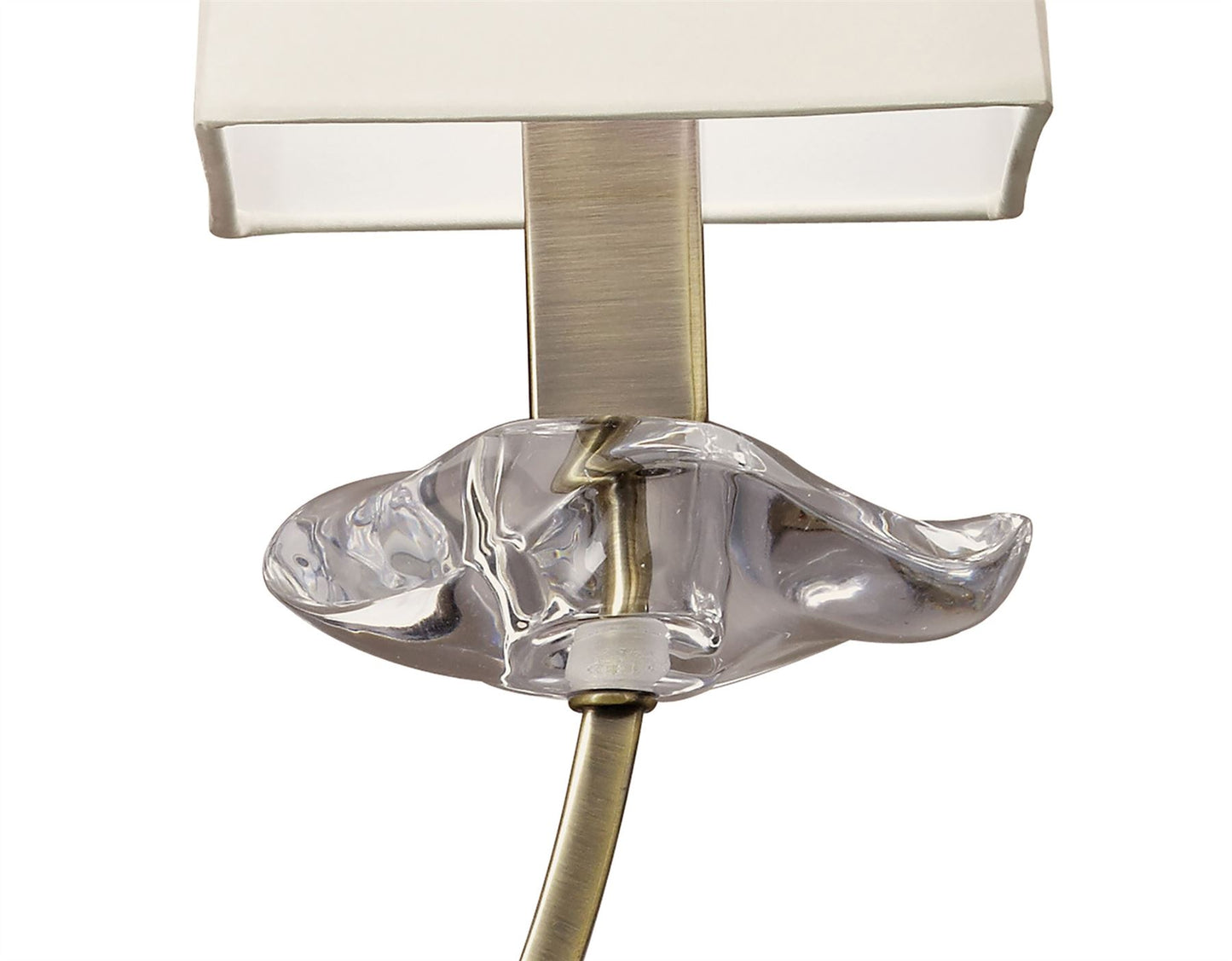 Mantra Akira Wall Light Switched 2 Light E14, Antique Brass with Cream Shades