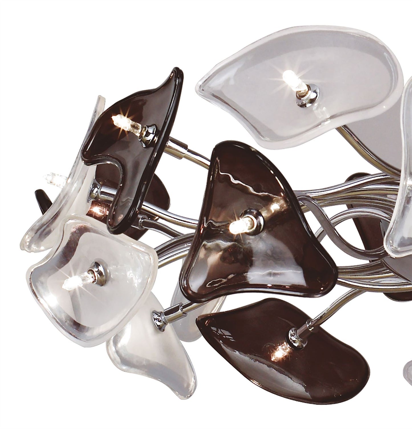 Mantra Otto 65cm Pendant 24 Light G4 Ring, Polished Chrome/Frosted Glass/Black Glass, NOT LED/CFL Compatible