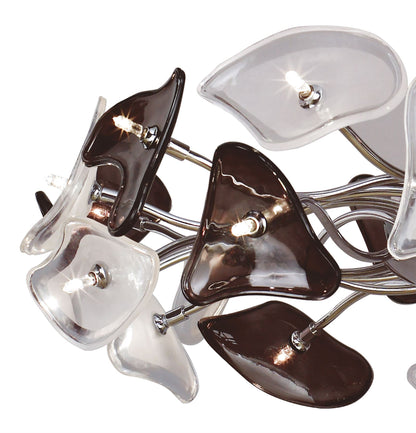 Mantra Otto 65cm Pendant 24 Light G4 Ring, Polished Chrome/Frosted Glass/Black Glass, NOT LED/CFL Compatible
