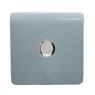 Trendi 1 Gang 2 Way 240V 100w LED Dimmer Screwless Raised Front Plate Plastic Artistic Modern Glossy 10 Amp Chrome Single Electrical Wall Light Switch in Cool Grey - ART-LDMCG