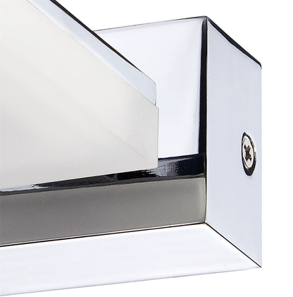 Mantra Fusion Marc Wall Light 1 Light 5W LED 3000K IP44, 450lm, Polished Chrome/Frosted Acrylic, 3yrs Warranty