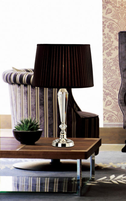 Diyas Freya Crystal Table Lamp WITHOUT SHADE 1 Light E27 Silver Finish