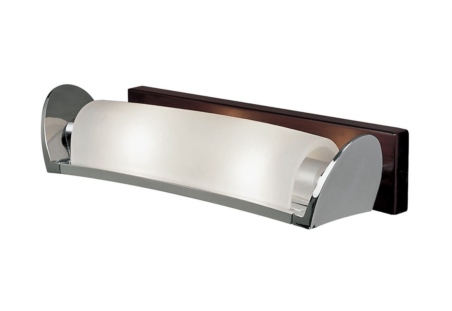 Mantra Zira Wall Light 2 Light G9, Polished Chrome/Frosted White Glass/Wenge