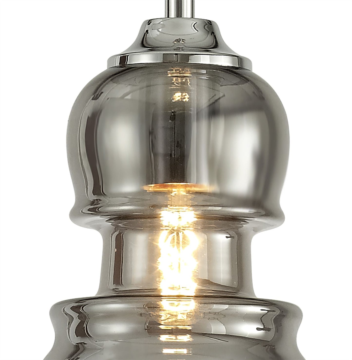 Mantra Sonata Pendant 15cm Round, 1 x E27, Polished Chrome/Graphite