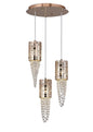 Diyas Camden 35cm  3 Light G9 Round Rose Gold/Mosaic Glass/Crystal Ceiling Pendant Light Fitting